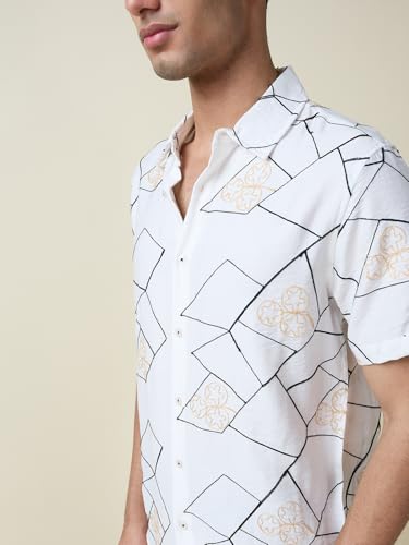 Image of Thomas Scott Men Premium Embroidered Slim Fit Casual Shirt