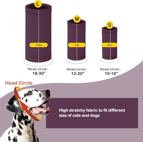 Lelepet Ohrenschutz für Hunde, Hunde Gehörschutz, Beruhigender Kapuzenpullover, Hund Ohrenschützer zur Geräuschreduzierung, Hundehals und Ohrenwärmer, Hund Ohrenpflege Lärmschutz, Dunkelrot M