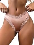 SweatyRocks Women's Satin Silk Lace Hipster Panties Seamless Briefs Underwear Underpant Coral Orange Large
