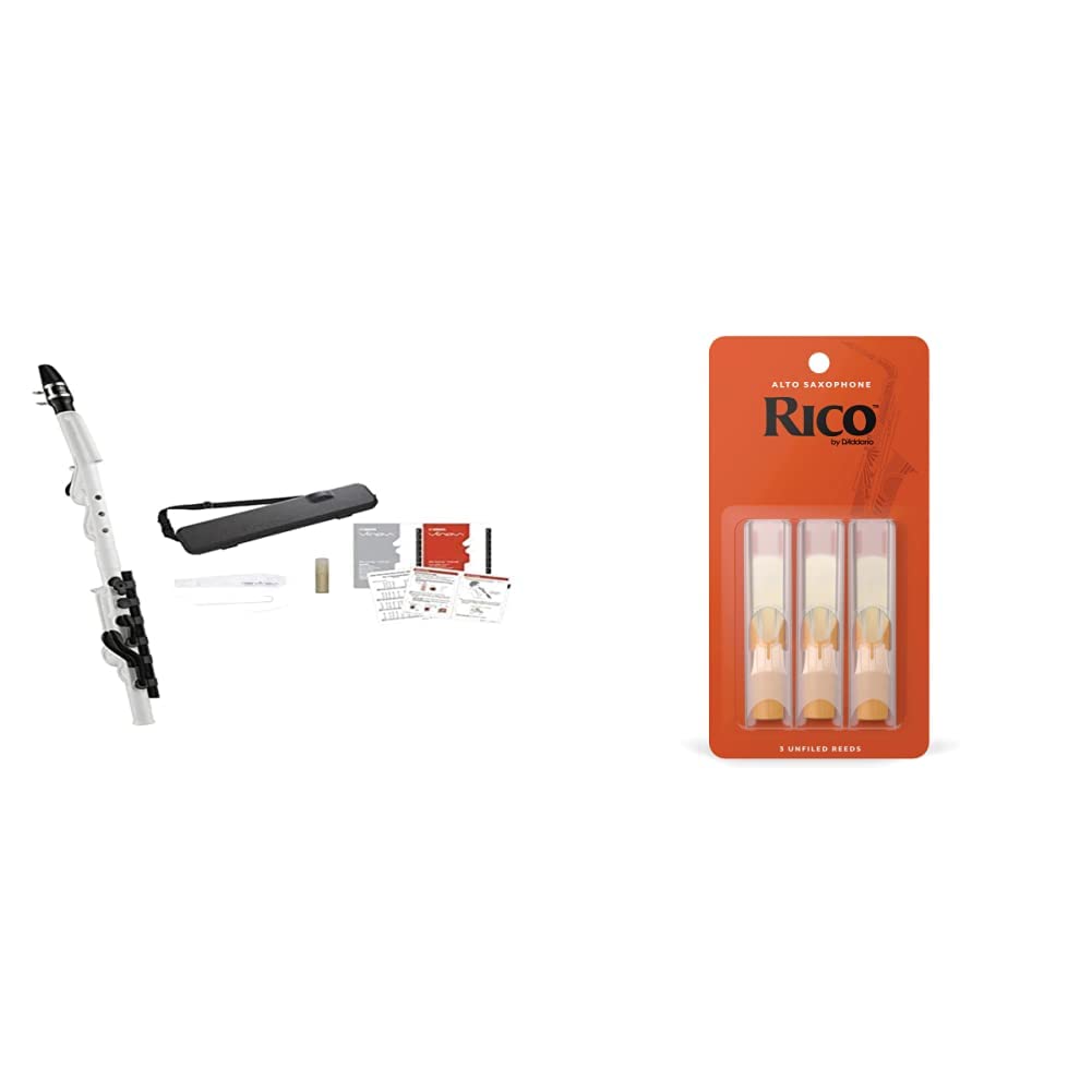 YVS-120 Alto Venova – Blockflöte mit Saxophonklang – In weiß & Rico by D'Addario Saxophon Blätter | Hochpräzise gefertigt | Alt Saxophon Blätter 2 Stärke | 3er-Packung | Warmer voller Ton