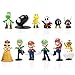 Yisscen Juego de minifiguras de Super Mario Bros, 12 unidades de figuras de acción de Mario Bros, para decoración de tartas, decoración de fiestas, decoración de mesa, figuras coleccionables