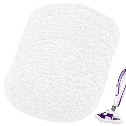 6 Stück Ersatzmopps & Mikrofaser Tücher Set für Polti Vaporetto, Waschbar, Wiederverwendbar Mop Sockettes für Dampfreiniger PAEU0332, SV400, SV440, Smart 100, Reinigungspads für Vaporforce Bürste