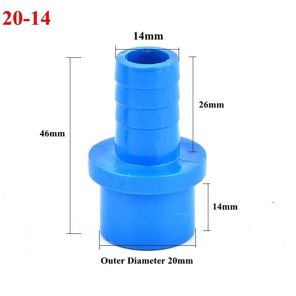 Conector de manguera de pagoda de PVC, 1/20 piezas, accesorios de riego de jardín y acuario, diámetro exterior de 20/25/32 mm (1 unidad x 20 mm x 14 mm)