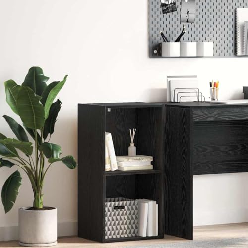 Mokuyary Estantería de madera de roble negro, 40 x 30 x 77 cm, estantería de oficina, estantería de almacenamiento, estantería decorativa para salón, dormitorio, oficina