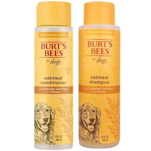 Burt's Bees for Dogs Oatmeal Dog Shampoo and Conditioner with Colloidal Oat Flour and Honey - Burts Bees Pet Shampoo and Conditioner for Dogs, Dog Oatmeal Shampoo, Dog Oatmeal Conditioner