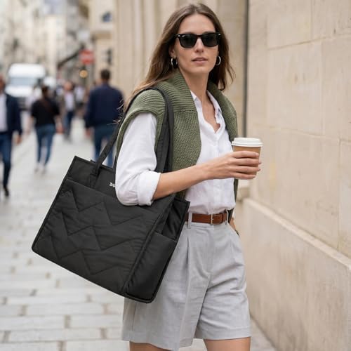 Image of G4Free Tote Bag for Work, Lightweight Structured Large Tote Handbag with Multi-Compartment and 40oz Cup Holder for Women