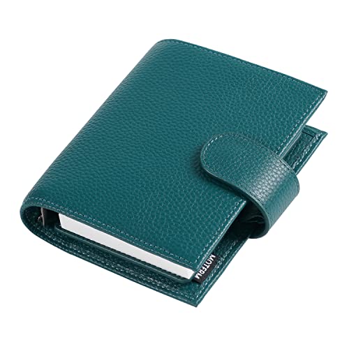 Moterm Pocket Regular Rings Planner - Genuine Leather Binder Organiser (Pebble Deep Teal, 19 mm Ring), Regular Pocket(2.0)