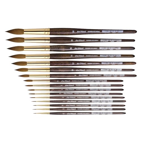 da Vinci Watercolor Series Paint Brush, Round Harbin Kolinsky Red Sable with Black Handle, Size 4 (1526Y-04) - Thumbnail 5