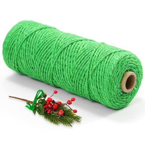 Cuerda de Yute Verde 100m x 2mm – Cuerda de Jardín Resistente de Fibra Natural, Atar Plantas, Decoración Floral y Manualidades