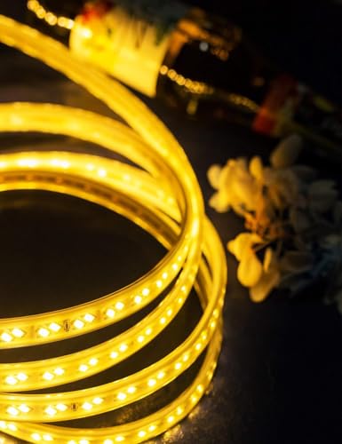 Image of XERGY 15 Meter LED Rope Light - 72 LEDs /M, Warm White, Waterproof Flexible Decorative Lights for Home, Garden, Balcony, Party, Wedding & Festival Decoration