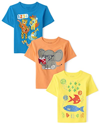 Image of The Children's Place Baby Toddler Boy Short Sleeve Graphic T-Shirt 2-Pack