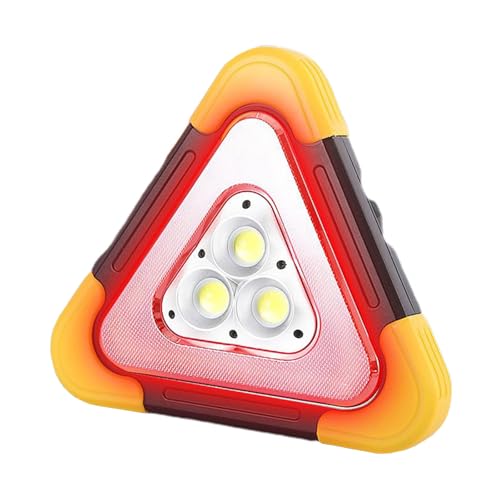 Zhixifan Triángulos de Advertencia LED para Coche, Luces Multifuncionales de Emergencia, Alimentadas por 3 Baterías, 5 Modos de Luz, Impermeables, para Acampada al Aire Libre, Senderismo, Reparación