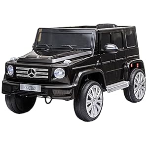 HOMCOM Coche Eléctrico para Niños de +3 Años Benz G500 Todoterreno de Batería 12 V Vehículo Eléctrico con Control Remoto Música Bocina Velocidad 3-5 km/h Carga 30 kg Negro