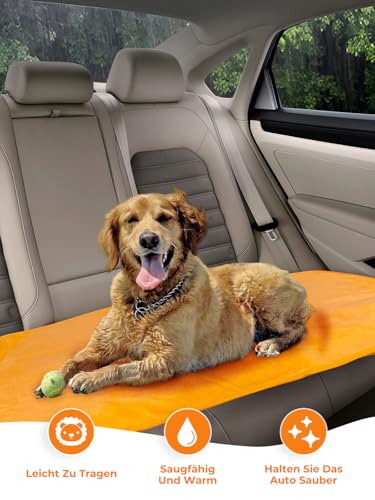 Bibykivn Hundebademantel, Einstellbarer Dichtheitsgrad mit Klettverschluss, Schnelltrocknend für Große, Mittelgroße, Kleine Hunde/Katze (Lion-Orange, S)