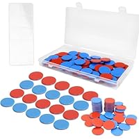 NCTNCX Mathe Rechenhilfe,100 Stück Wendeplättchen Rot Blau Plastik, Mathematik Wendeplättchen Zählchips, Rote und blaue Zählscheiben für Grundschule Rechenaufgaben