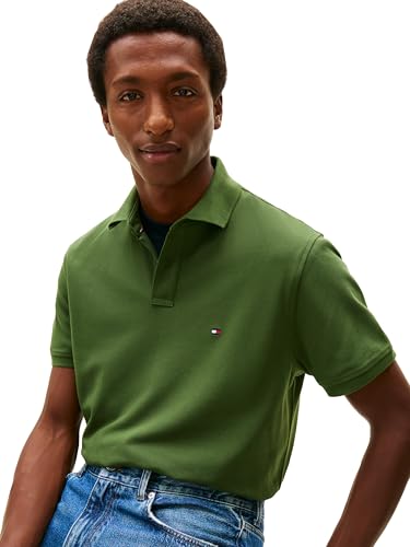 Image of Tommy Hilfiger Men's Short Sleeve Polo Shirts in Classic Fit with Stretch and Organic Pique Cotton