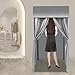 Portable Clothing Store Fitting Room, Folding Fitting Room Portable Dressing Room Freestanding Foldable Changing Room with Curtain for Clothing Shops, Shopping Malls (Silver Gray)