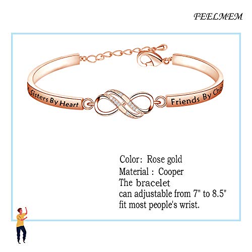 FEELMEM Cousins Bracelet By Blood & Heart, Friends By Choice Bangle Gift2