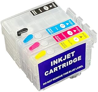 SHDSL Sublimation Ink Cartridges, Empty Refillable Ink Cartridges Compatible for WF-7110 WF-7210 WF-7610 WF-7620 WF-7710 WF-7720 WF-3620 WF-3640 Printers ARC Chip 4Pcs Reusable Ink Cartridges Kit