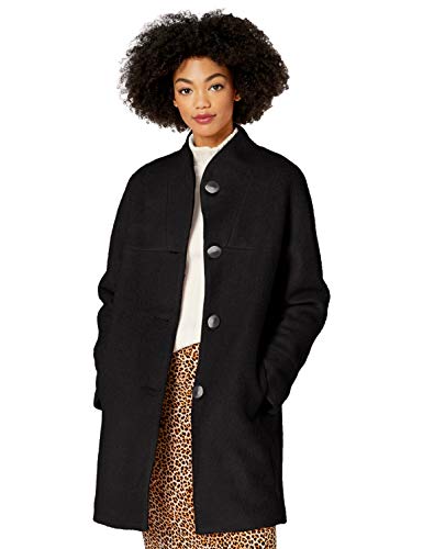 kensie Women's Casual Wool Coat, Black, S