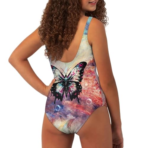 Image of YEXIATODO Kids One Piece Swimsuit for Teen Girls Womens Bathing Suit High Waist Bikini Set Girls Swimsuit for 7-18 Years Old