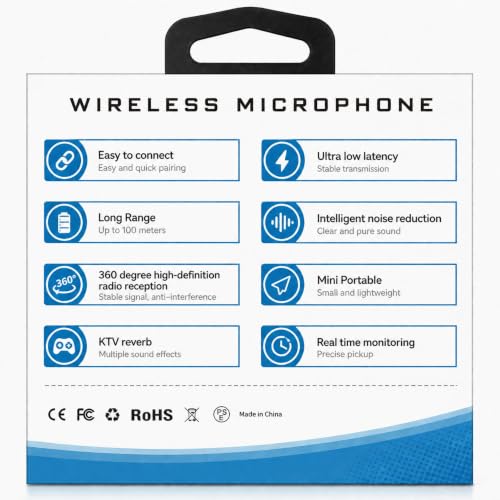 Image of Wireless Lavalier Microphone for iPhone & iPad, Plug & Play Dual Lapel Mic with Noise Reduction, 2.4GHz Wireless Transmission, Real-Time Monitoring, Mini Clip-On Mic for Vlogging, Podcast,
