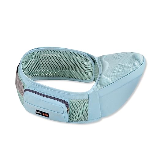 SONARIN Atmungsaktive Ergonomische Baby Hüftsitz,Multifunktionale Leichte Taille Hocker Babytrage Hipseat Hüfttrage Bauchtragen mit Seitentasche für Baby Kleinkinder 0-36 Monaten(Blau)