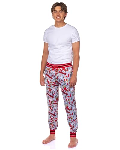 Disney Men's Snow White Allover Grumpy Warning Design Adult Lounge Sleep Pajama Pants