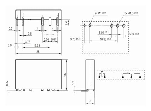 Relé HF41F 12-Z8S (41F-1C-12V-6A) componente original de 5 pines para circuito 2
