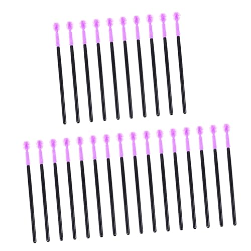 FOMIYES 50pcs Eyebrow and Lash Makeup Brush Set Purple Spoolie Brush Easy to Use Portable Eyelash Applicator
