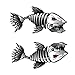 Squelette poisson autocollants crâne poisson os décalcomanies squelette poisson bateau autocollants pêche boîte décoration autocollant pêche boîte de protection autocollant décoration