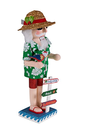 Clever Creations Summer Santa 14 Inch Traditional Wooden Nutcracker, Festive Christmas Décor for Shelves and Tables - Image 4