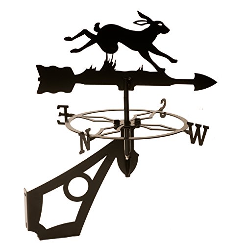 Dragon Laser Ltd., Hare Running Decorative Weathervane, **WITH ANTI-RUST COATING**, Black