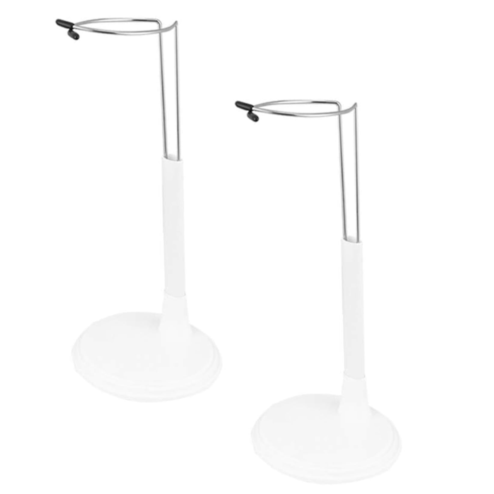 Smeleyou White 25Cm Doll Stand - 2Pcs Adjustable, Scratchproof, Stable Action Figure Holder,