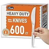 600Pack Disposable Plastic Knives Bulk White Heavy Duty Silverware - Value Pack Cutlery Set For Parties...