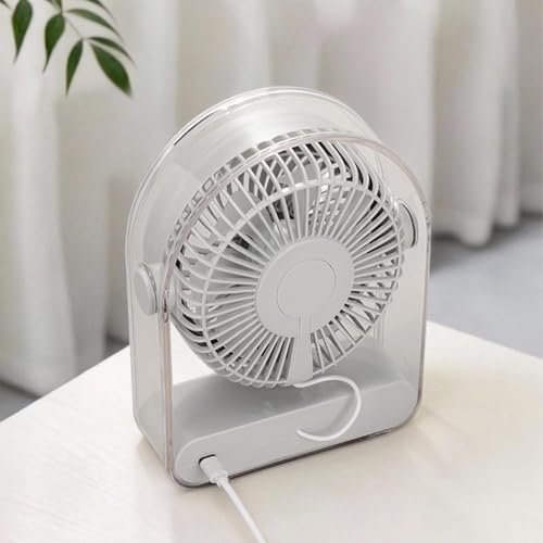 Petit ventilateur de bureau USB rechargeable silencieux 5 vitesses pour table - 8