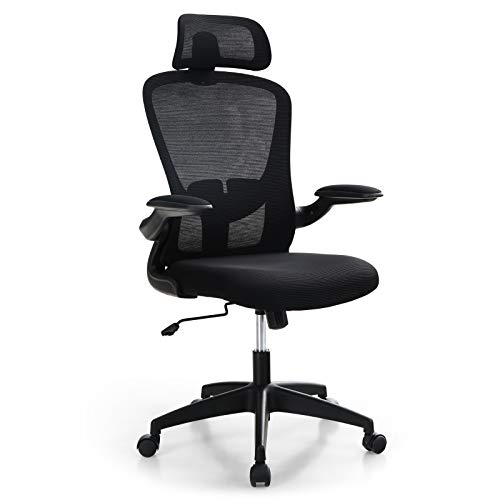 MAISON ARTS Ergonomic Office Chair Lumbar Support Mesh Chair (Black + Headrest)