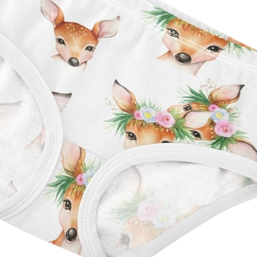Fun Print Girls Underwear Toddlers 2t Cotton Cute Panties Girl Cute Deer Florals White Animal Kids Briefs Undies4