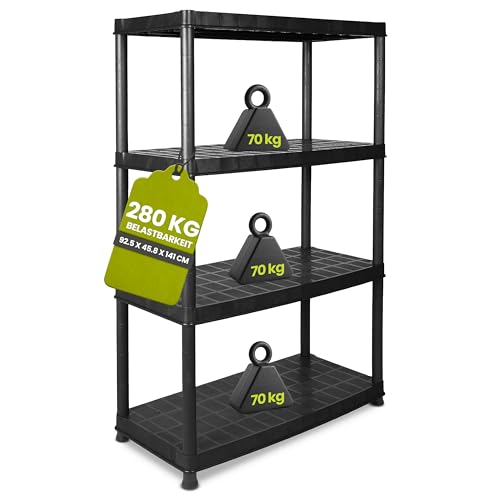 Kreher XL Schwerlastregal zum Schnäppchenpreis! 92,5 x 45,8 x 141 cm mit 4 Böden und 280 kg Gesamtbelastung! TÜV Rheinland