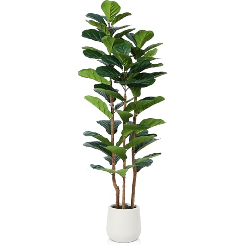 Kazeila Ficus Lyrata Artificiale 150cm Pianta Finta Alta da Interno