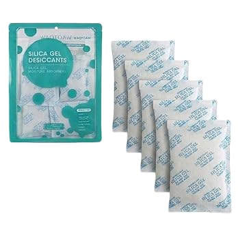 Silica Gel Packs - 15 Packs 50 Gram Desiccant Packets, Food Safe Moisture Absorbers for Storage, Reusable Silica Gel Dehumidifier for Electronics, Clothes, Documents-image-33