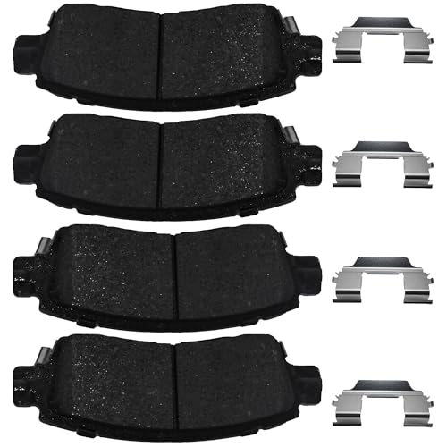 Image of Brake Pads Rear Set Compatible with GMC Acadia Envoy XL XHV, Buick Enclave Rainier, Chevy SSR Trailblazer EXT Traverse, Isuzu Ascender Olds Saab Saturn Rear Brakes Semi-Metallic D883