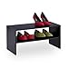 Produktbild Relaxdays Schuhregal, 4 Paar Schuhe, HBT: 29,5 x 60 x 29,5 cm, schmal, 2 Ebenen, Flur Schuhablage, stapelbar, schwarz
