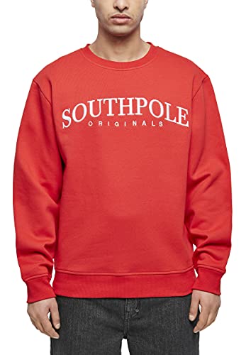 SOUTHPOLE Script 3D Embroidery Crew Sudadera, SP Red, S para Hombre Cover