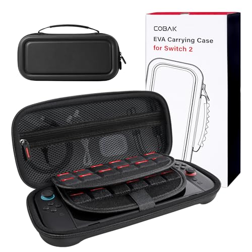 CoBak Tragetasche mit großem Fassungsvermögen für Nintendo Switch 2 (2025) – 3-in-1 Zubehörset mit 2 schutzglas, 2 Daume...