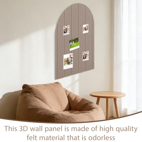 Paneles de pared 3D autoadhesivos y tablón de anuncios de fieltro anticolisión para hogar 4