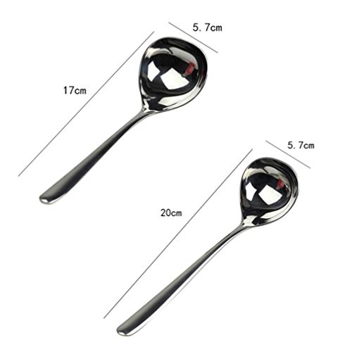 YARNOW Soeplepels Ronde Lepels Van Roestvrij Staal Mini Sauslepel Diepe Soeplepel Set Van 2 - Image 4