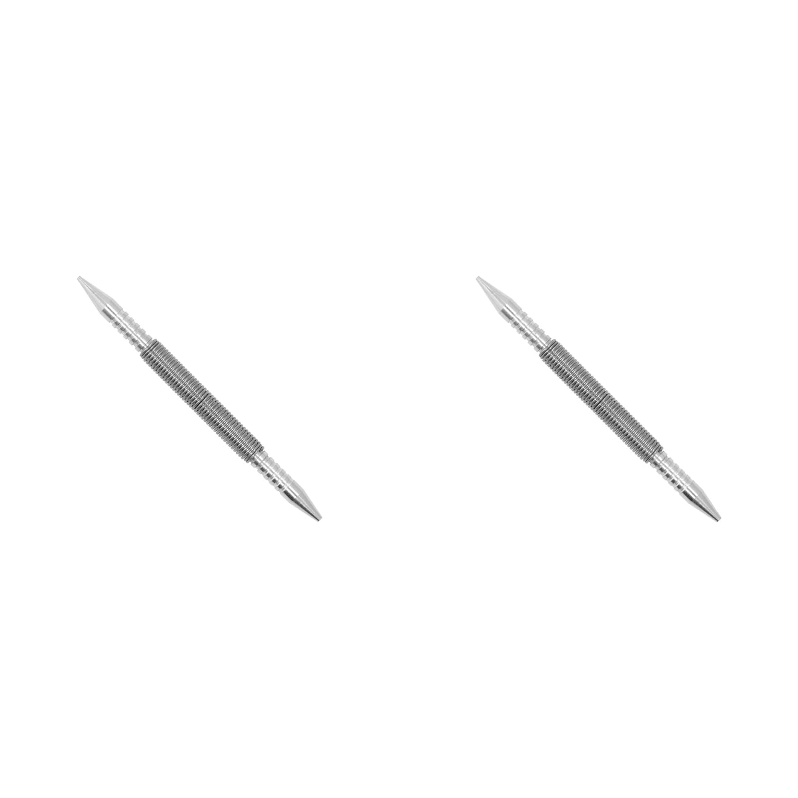 2 Piece Punch Dual Head Nail Head Setter, Center Spring Nail Punch Tool Metal Nail Tool Spring Nail Punch Striking Force Counter Punch for Handmade DIY Leather Craft