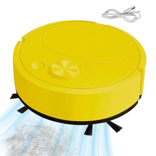 Generico Robot aspirapolvere - Robot 3 in 1 alimentato tramite USB con scopa e potente aspirazione | per polvere domestica e di animali domestici | per appartamenti, hotel, dormitori, piccoli