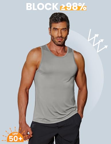 COOFANDY Mens Tank Top UPF 50+ Quick Dry Sleeveless Shirts Summer Workout Muscle T Shirt Cool Swim Beach Top2